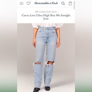 Abercrombie Curve Love Ultra High Rise 90s Straight Jean